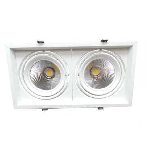 Downlight spot led cob rectangle 2x20w - couleur eclairage : blanc froid 6000k - 8000k
