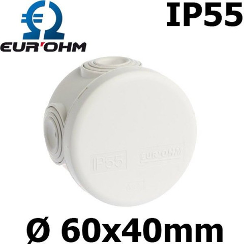 Boite étanche de dérivation éco. Ip55 eurohm dimension 60x40 4 entrées auto 4 à 20mm