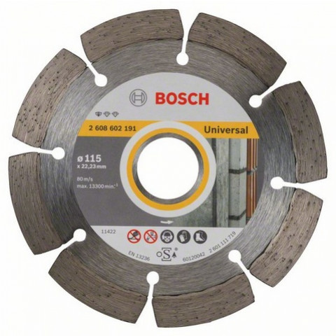 Disque à tronçonner diamanté BOSCH D Pro Universel ECO MAT Construction 115X22.23 MM - 2608602191