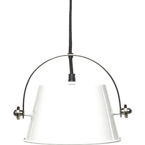 Grande suspension indus en métal blanc