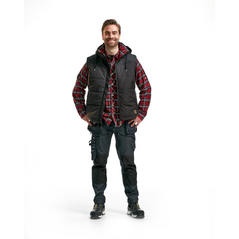 Gilet doublé à capuche gris foncé 38991845 - Taille au choix