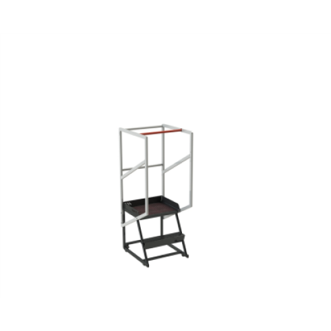 Escabeau roulant étroit charge 150 kg 2 marches ht plateforme 510 mm