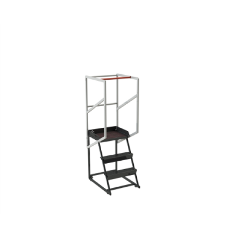 Escabeau roulant étroit charge 150 kg 3 marches ht plateforme 760 mm