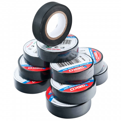 Ruban adhésif noir 10 rouleaux 15mm x 10m