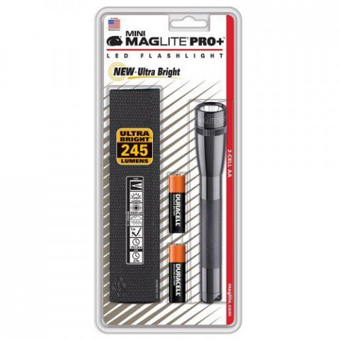 Maglite Mini R6 LED Pro plus avec étui en blister Gris 16.8 cm
