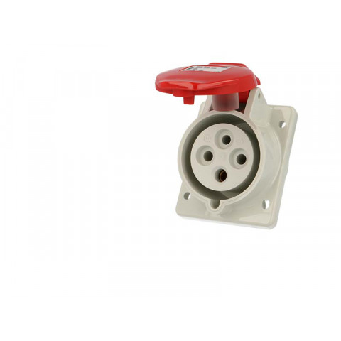 Socle femelle cee triphasé, 4 x 32a, incliné