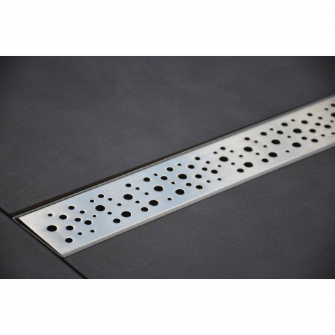 Caniveau de douche italienne inox – 60 cm modèle bulles