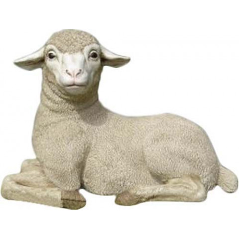 Agneau couché en résine 60 cm