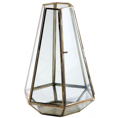 Photophore en verre et laiton