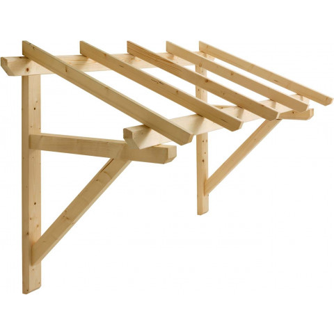 Auvent en bois pour porte d'entrée
