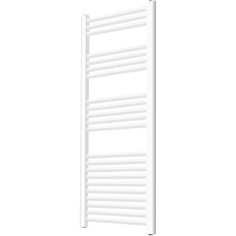 Sèche serviette pour salle de bain mural en acier inoxydable vertical radiateur chauffe serviette 140 x 60 cm blanc