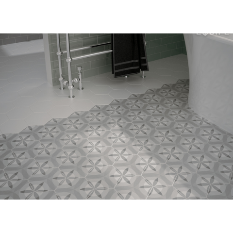 nature b w carrelage hexagonal motif mate 17 5 x 20 cm distriartisan