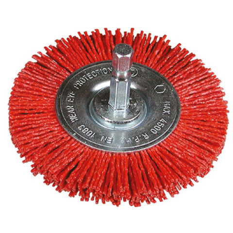Brosse circulaire 75 avec queue 1/4' nylon fin - HIKOKY - 751329