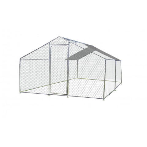 Enclos parc grillagé en acier galvanisé 6m2 pour 4-7 poules habrita foresta