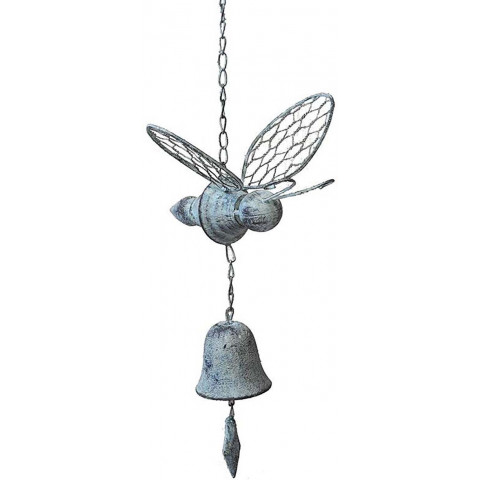 Cloche de jardin abeille blanc patiné