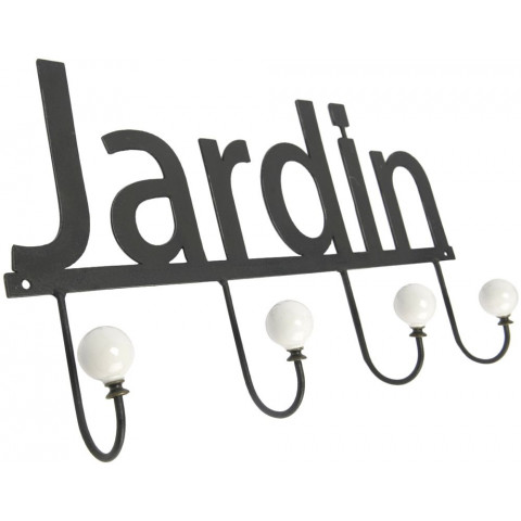 Patère métal et céramique jardin