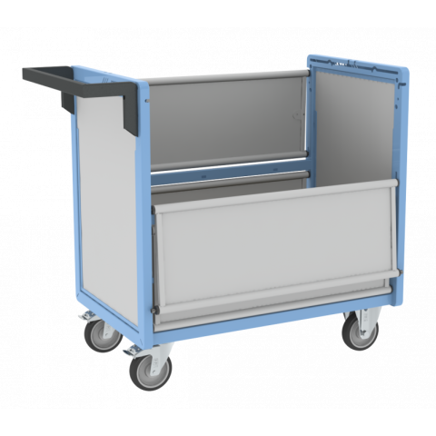 Chariot conteneur PP alvéolaire 250 kg - Avec ou sans toit et dimensions au choix