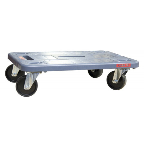 Plateau roulant polypropylène sans rebord, 600 x 400 mm, roues NY, 350 kg