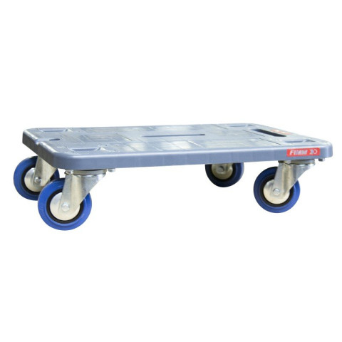 Plateau roulant polypropylène sans rebord, 600 x 400 mm, roues NT, 500 kg