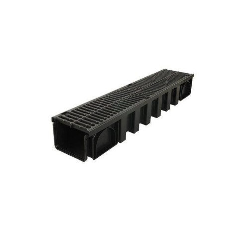 Caniveau nicoll connecto can15bf avec grille en fonte 1m noir