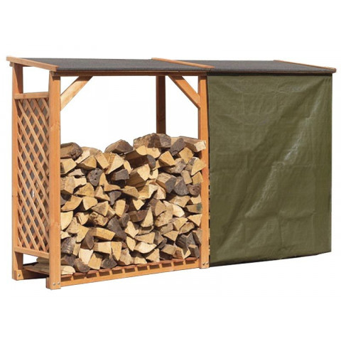 Abri bûches en bois coloris miel double