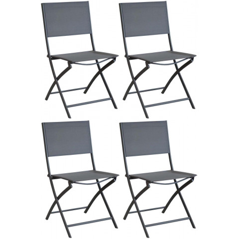 Chaise pliante en acier et toile dream (lot de 4) - Couleur au choix