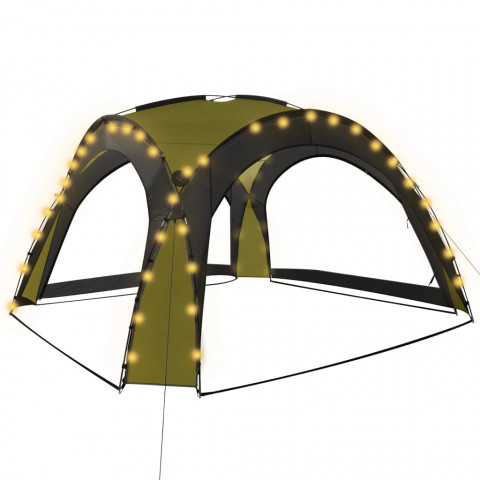 Tente de réception avec LED et 4 parois 3,6x3,6x2,3 m - Couleur au choix