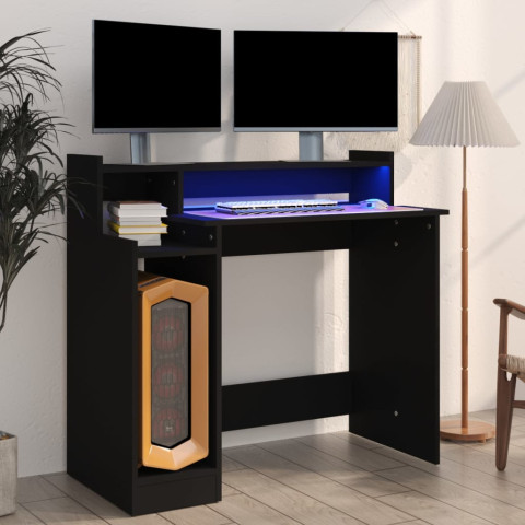 Bureau avec lumières LED 97x45x90 cm bois d'ingénierie - Couleur au choix