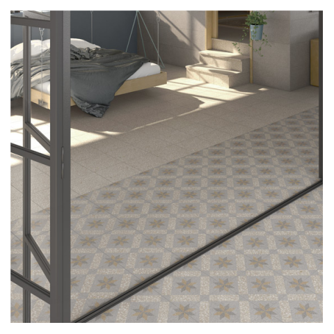 gadner crema carrelage aspect carreaux de ciment motif etoile 30 x 30 cm distriartisan