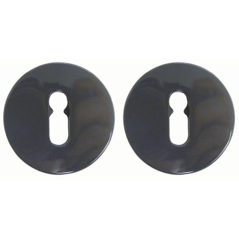 Paire rosace serrure S80 NORMBAU - Trou de clé - gris foncé 18 - 247110