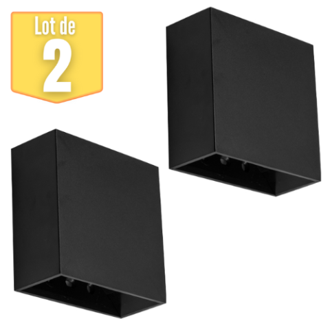 Lot de 2 appliques led braytron vekta-a, noir, 4w, 230lm