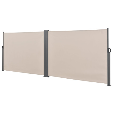 Double brise-soleil pare-soleil garde-vue métal et polyester 160 x (2 x 300) cm beige