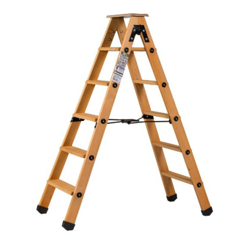 Escabeau double accès bois 2x5 marches + tablette centaure - 483605