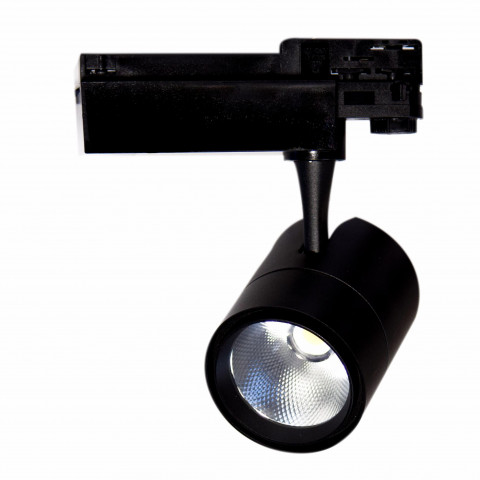 Spot led sur rail 40w 80 binaire triphasé noir - couleur eclairage au choix