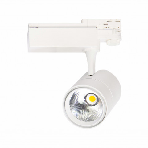 Spot led sur rail 30w 80 binaire triphasé blanc - couleur eclairage au choix