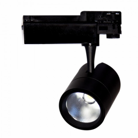 Spot led sur rail 30w 80 binaire triphasé noir - couleur eclairage au choix