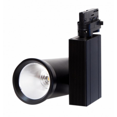 Spot led sur rail 35w 80 binaire triphasé noir - couleur eclairage au choix