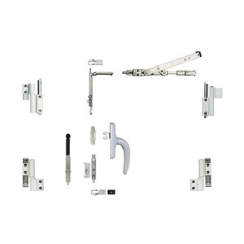 Kit oscillo-battant galicube 2 v fapim à crémone nefer midi - compas moyen 562 à 1200 mm - blanc 9010 - 1331ga_32