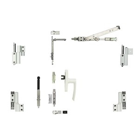 Kit oscillo-battant galicube 2 v fapim à crémone gea - compas moyen 562 à 1200 mm - blanc 9010 - 1331gf_32