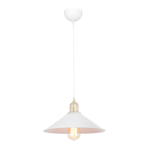 Lustre lampe lumière suspendu suspension en plastique hauteur 62 cm e27 blanc / bronze patiné helloshop26 03_0007503