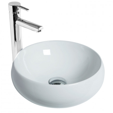 Bidet Escamotable Sous Lavabo Discac Vasque A Poser Ronde Galet Couleur Blanc Distriartisan