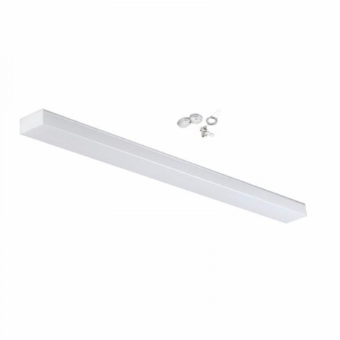 Réglette led 48w 120x7cm suspendue alu - couleur eclairage au choix