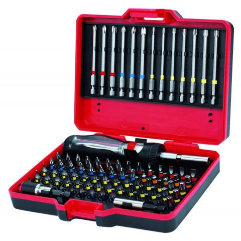 Lot de 6 jeux de 86 embouts de vissage 1/4 promac - bc-86/6