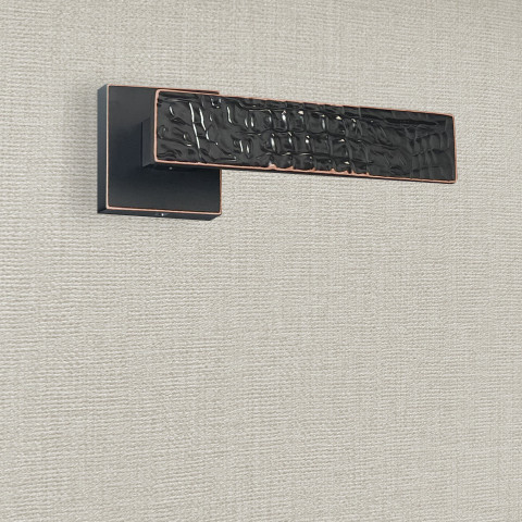 Poignée de porte design finition aspect cuir patiné noir perla - katchmee