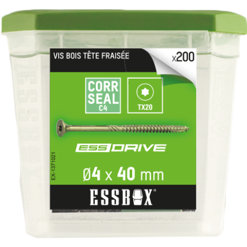 Vis ESSBOX SCELL-IT à bois - Ø4 mm x 40 mm - Boite de 200 - EX-1371021