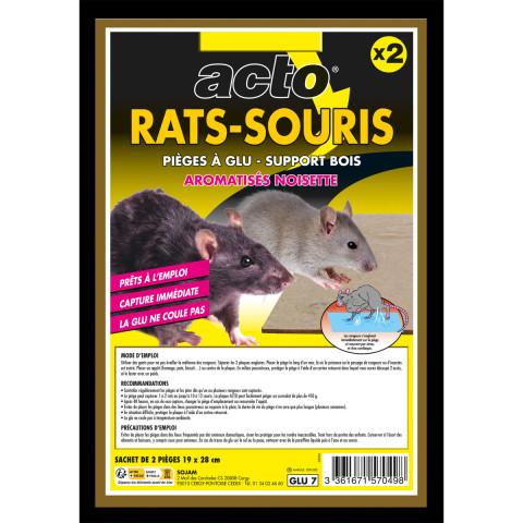 Acto - Acto anti-rongeurs : pièges à glu pour rats & souris avec support  bois - aromatisé noisette - Distriartisan
