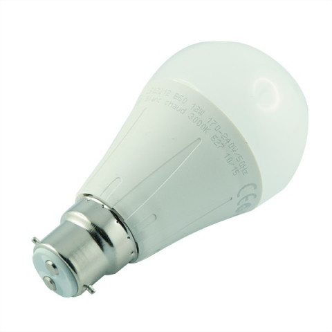 Ampoule led B22 12 watt (eq. 75 watt) - Couleur eclairage - Blanc chaud 3000°K
