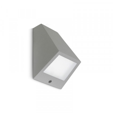 Applique 10.6w angle, aluminium et polycarbonate, gris