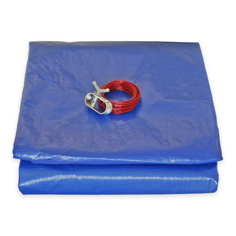 Bâche Piscine ronde diam. 4,20 m pour Piscine hors sol diam. 3,6m - TECPLAST 155PI - Couverture Piscine avec Filet d'écoulement
