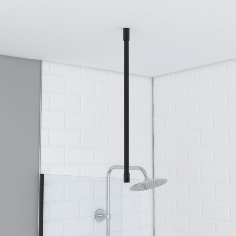 Barre de fixation plafond pour douche a l’italienne laque Noir mat - 60cm recoupable Aurlane - FAC299